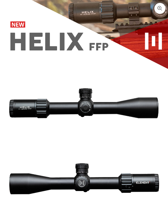 Element Optics Helix 4-16x44 Mrad Apr-2d FFP - - Mansfield Hunting & Fishing - Products to prepare for Corona Virus