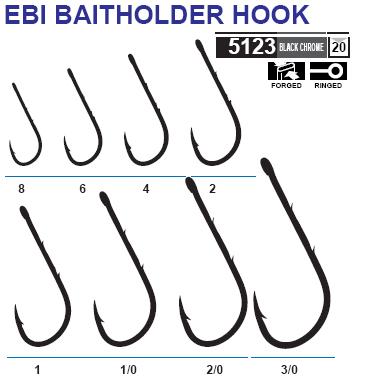 Owner EBI Baitholder Hook - 1 / BLACK CHROME - Mansfield Hunting & Fishing - Products to prepare for Corona Virus