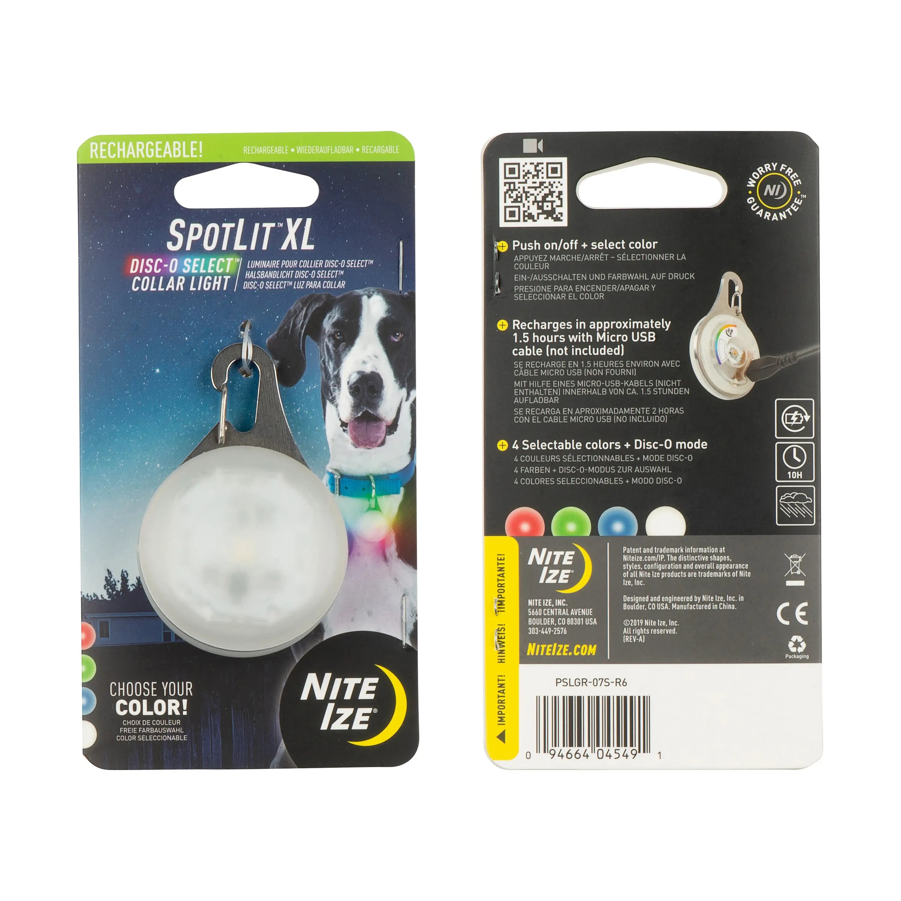 Niteize SpotLit XL Rechargeable Collar Light - Disc-O Se -  - Mansfield Hunting & Fishing - Products to prepare for Corona Virus