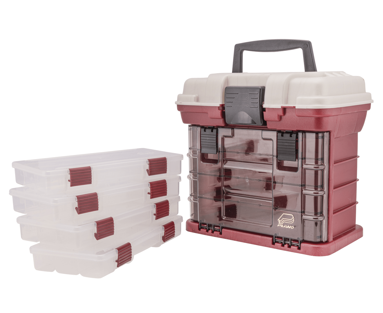 Plano 3500 Series 4 Tray Red/Silver Tackle Box -  - Mansfield Hunting & Fishing - Products to prepare for Corona Virus