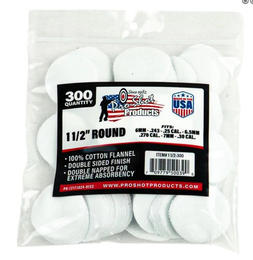 Pro-Shot 6mm-30Cal Patches 300PK - - Mansfield Hunting & Fishing - Products to prepare for Corona Virus