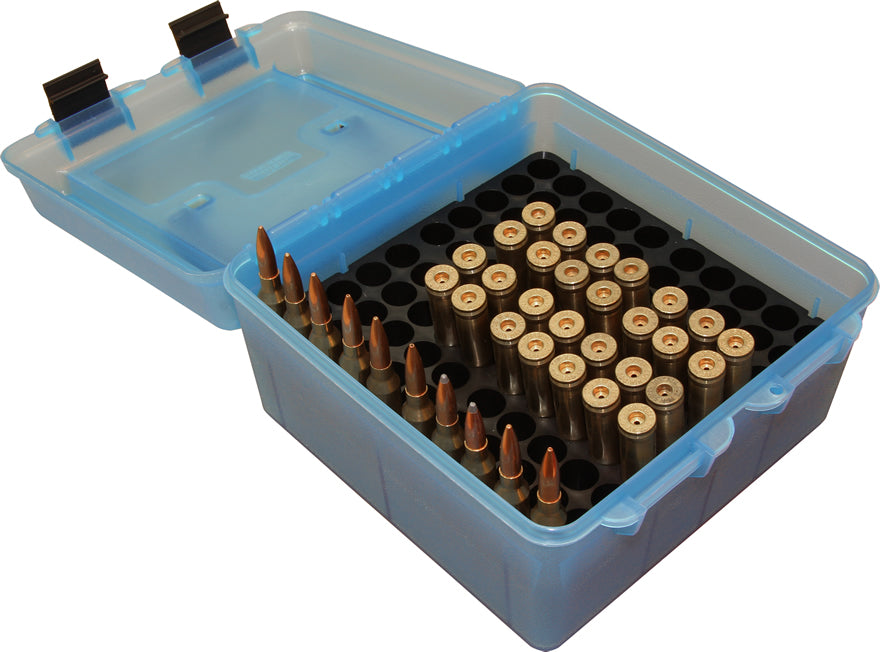 MTM Case-Guard 100rnd Flip-Top-Wssm Ultra Blue -  - Mansfield Hunting & Fishing - Products to prepare for Corona Virus