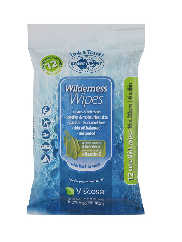 Sea To Summit Wilderness Wipes Compact - 12 pack - - Mansfield Hunting & Fishing - Products to prepare for Corona Virus