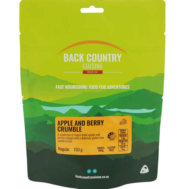 Back Country Cuisine Apple & Berry Crumble - Regular -  - Mansfield Hunting & Fishing - Products to prepare for Corona Virus