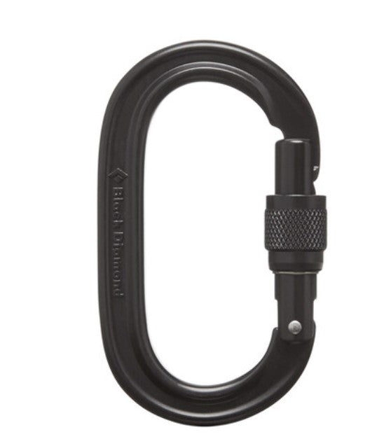 Black Diamond Oval Keylock Screwgate Carabiner - - Mansfield Hunting & Fishing - Products to prepare for Corona Virus