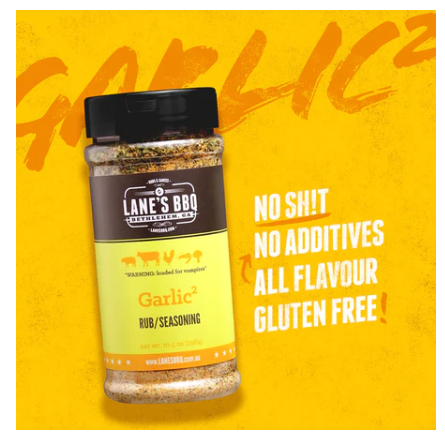 Lanes BBQ Pitmaster Seasoning - Garlic 2 - 283gm -  - Mansfield Hunting & Fishing - Products to prepare for Corona Virus