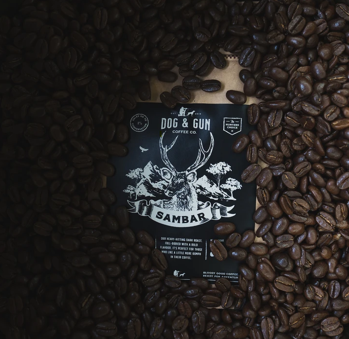 Dog & Gun Whole Beans - 750g - SAMBAR - Mansfield Hunting & Fishing - Products to prepare for Corona Virus