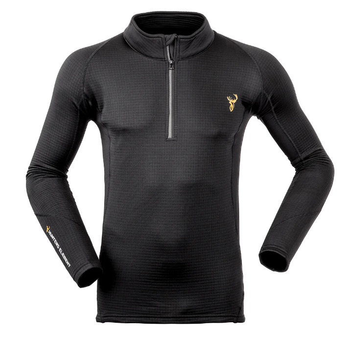 Hunters Element Core+ Long Sleeve Zip Top - Black - S / BLACK - Mansfield Hunting & Fishing - Products to prepare for Corona Virus