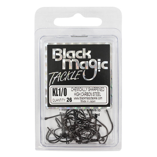 Black Magic KL Black Hooks - 1/0 - Mansfield Hunting & Fishing - Products to prepare for Corona Virus