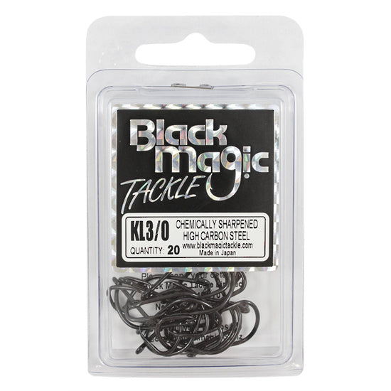 Black Magic KL Black Hooks - 3/0 - Mansfield Hunting & Fishing - Products to prepare for Corona Virus