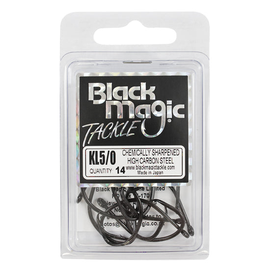 Black Magic KL Black Hooks - 5/0 - Mansfield Hunting & Fishing - Products to prepare for Corona Virus
