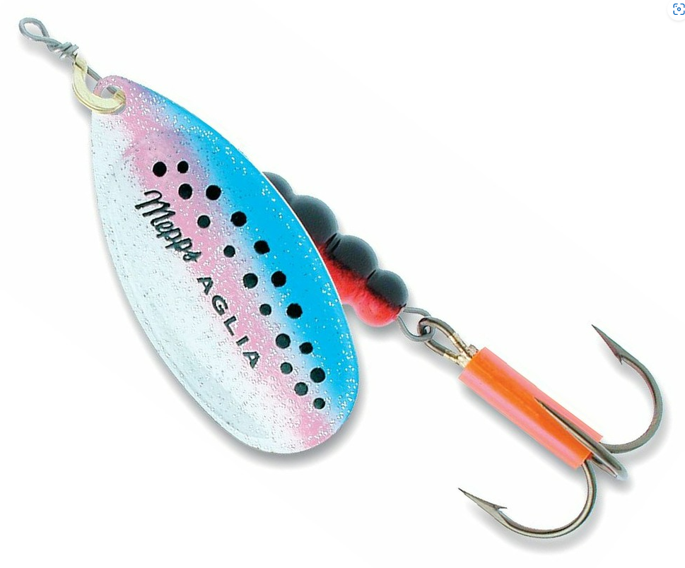 Mepps Aglia Spinner - 2 / FLUO RAINBOW SILVER - Mansfield Hunting & Fishing - Products to prepare for Corona Virus