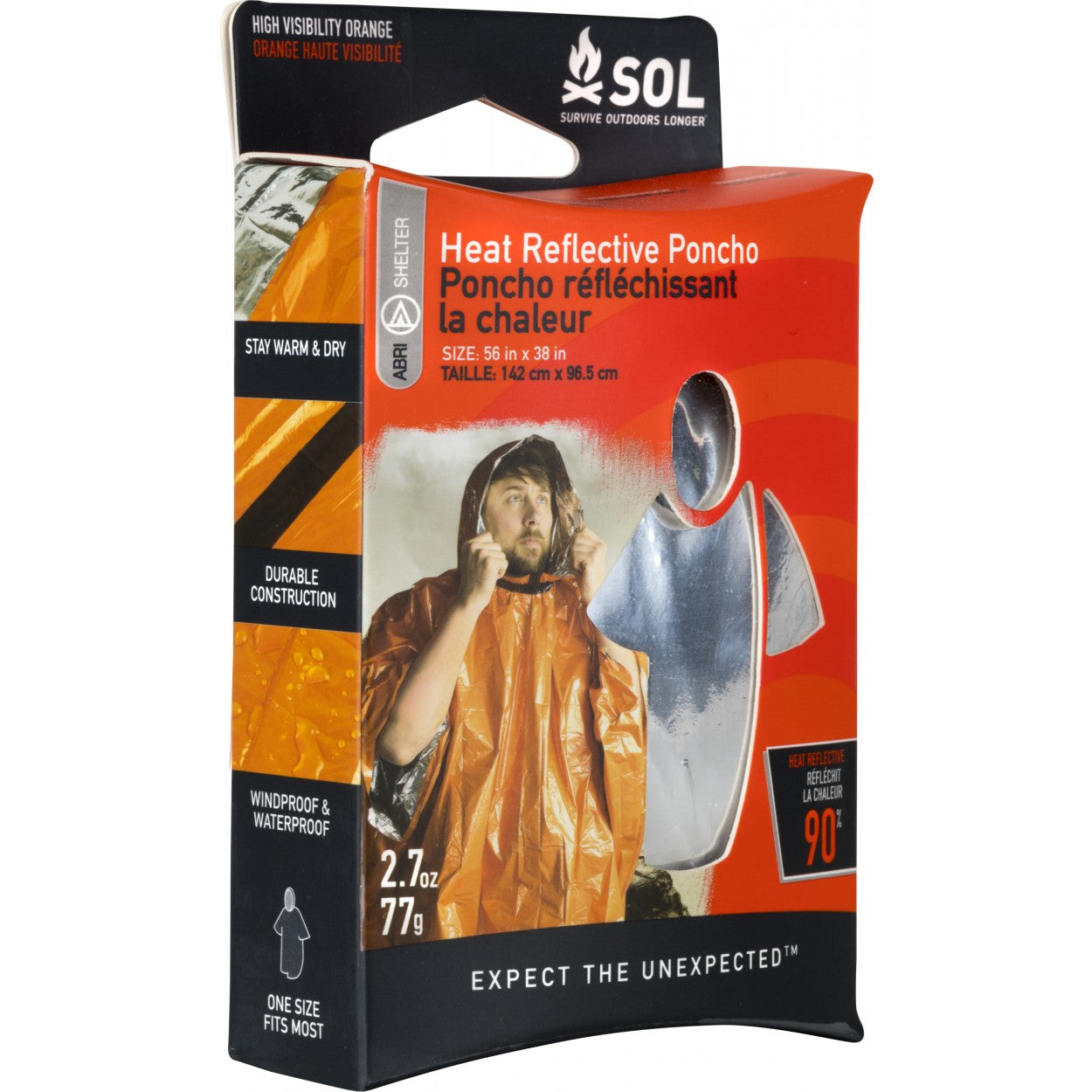 SOL Heat Reflective Poncho - Size 56 In X 38 In - - Mansfield Hunting & Fishing - Products to prepare for Corona Virus