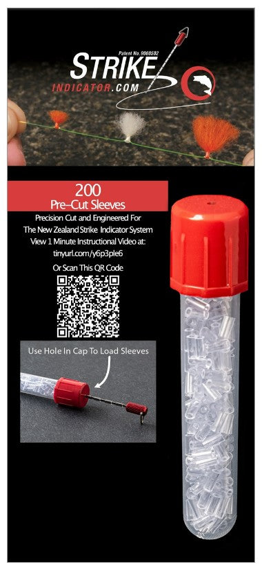 NZ Strike Indicator Pre-Cut Sleeves & Vial - - Mansfield Hunting & Fishing - Products to prepare for Corona Virus