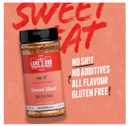 Lanes BBQ Pitmaster Seasoning - Sweet Heat - 340 Gm - - Mansfield Hunting & Fishing - Products to prepare for Corona Virus