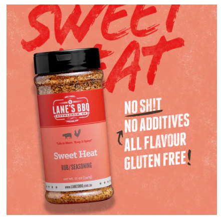 Lanes BBQ Pitmaster Seasoning - Sweet Heat - 340 Gm -  - Mansfield Hunting & Fishing - Products to prepare for Corona Virus