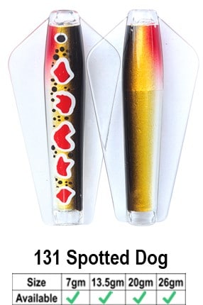 Tassie Devil - 26gr Lure - 26GR / 131 SPOTTED DOG - Mansfield Hunting & Fishing - Products to prepare for Corona Virus