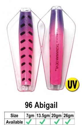 Tassie Devil - 26gr Lure - 26GR / 96 ABIGAIL - Mansfield Hunting & Fishing - Products to prepare for Corona Virus