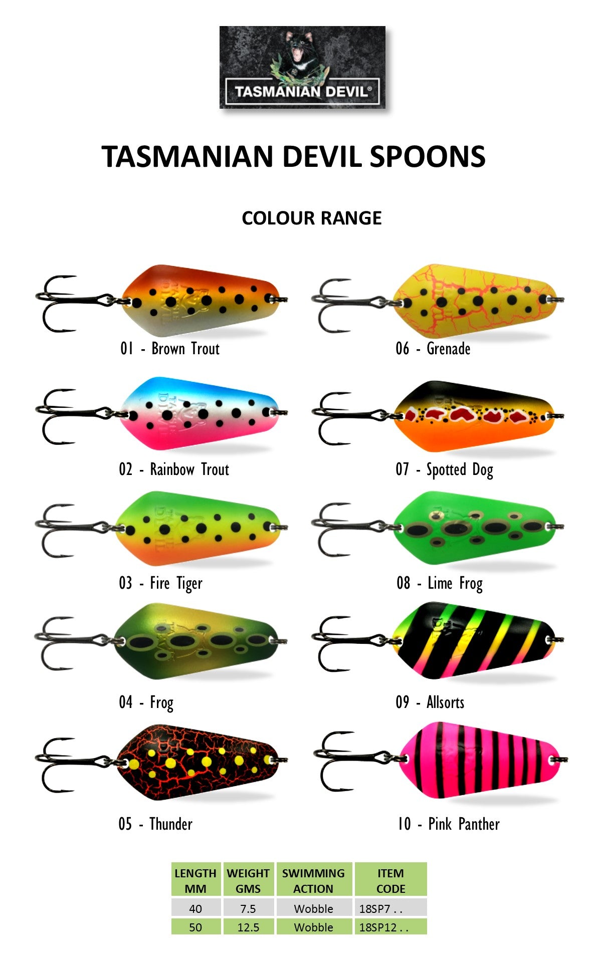 Tassie Devil Spoon 9.0gm -  - Mansfield Hunting & Fishing - Products to prepare for Corona Virus