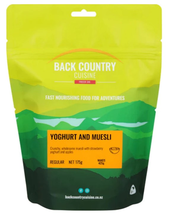 Back Country Cuisine - Yoghurt & Muesli - REGULAR - Mansfield Hunting & Fishing - Products to prepare for Corona Virus