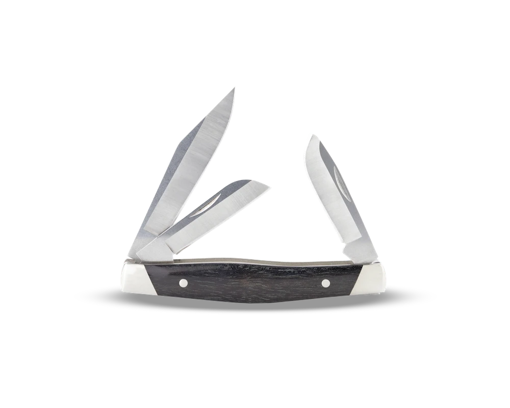 Buck Stockman 3 Blade Knife Ebony Handle - - Mansfield Hunting & Fishing - Products to prepare for Corona Virus