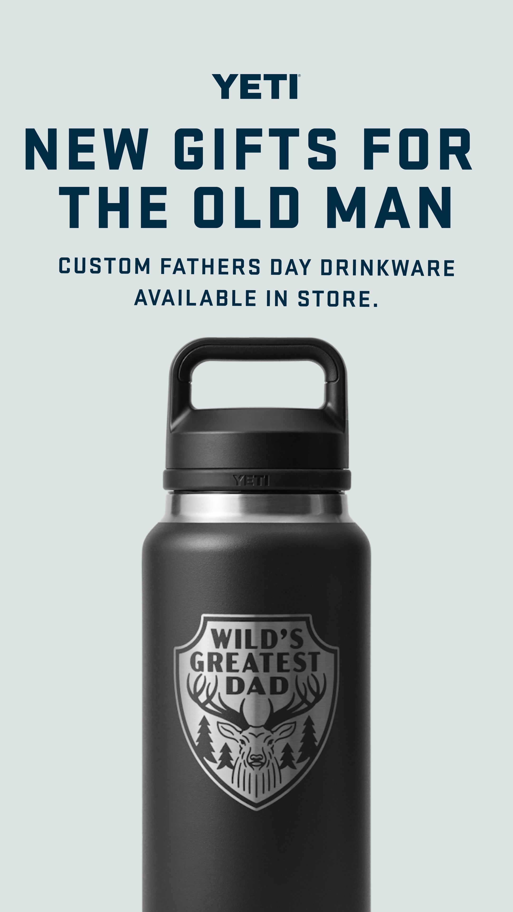 Yeti 36oz Bottle with Chug Cap (1065ml) - Wild's Greatest Dad - Fathers Day Limited Edition - - Mansfield Hunting & Fishing - Products to prepare for Corona Virus