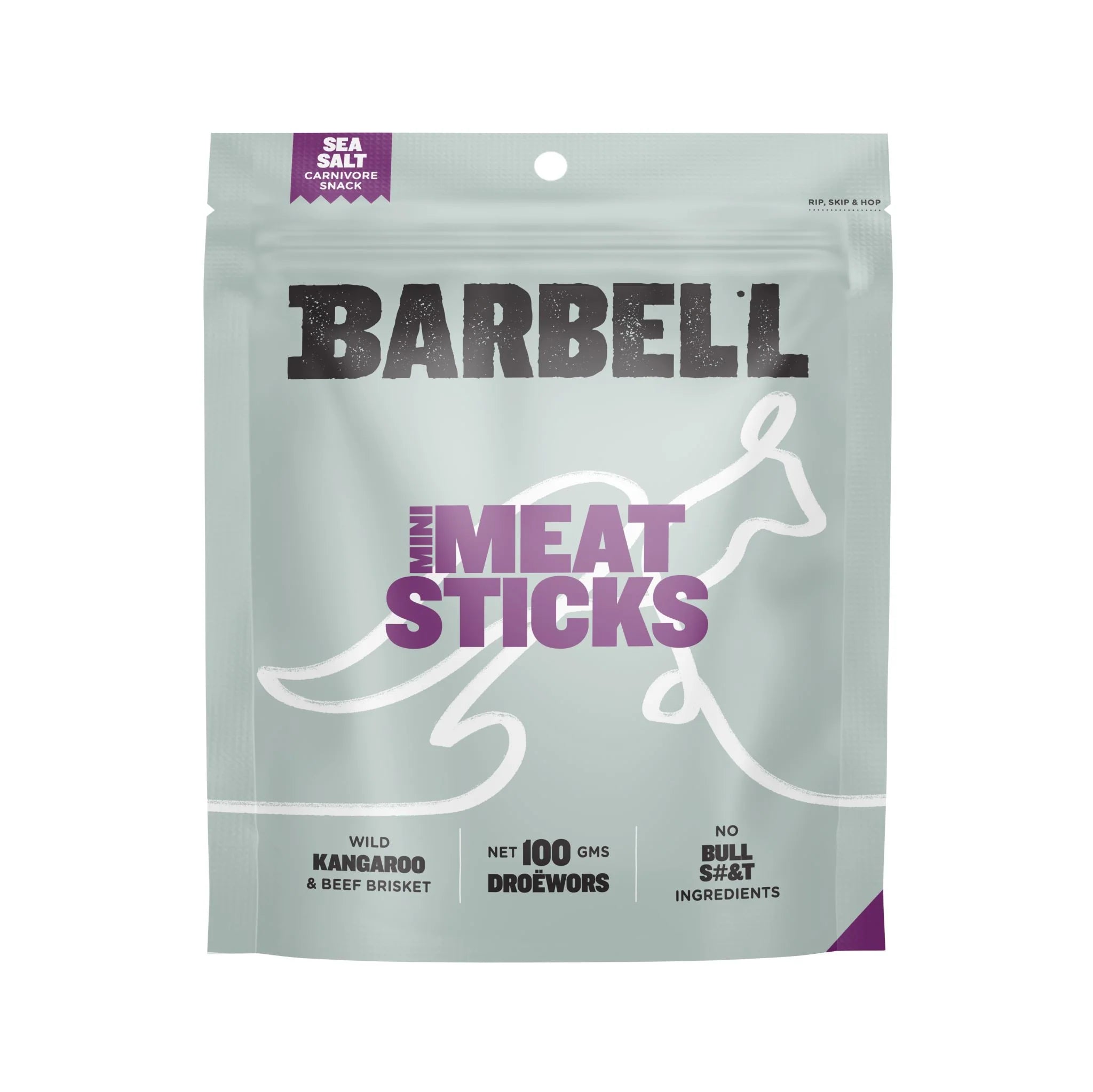 Barbell Meat Sticks - Various Flavours - 100g - SEA SALT - Mansfield Hunting & Fishing - Products to prepare for Corona Virus