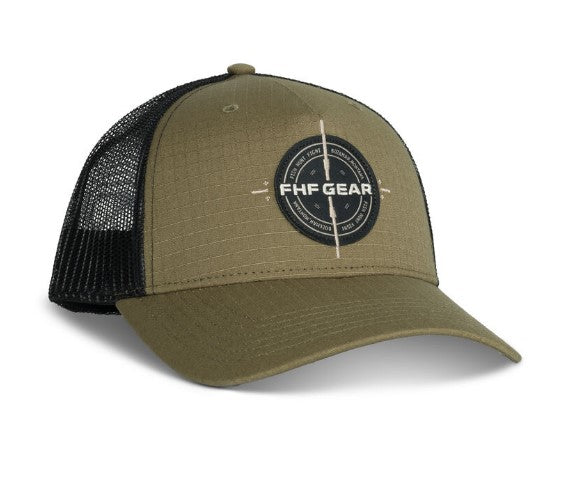FHF Gear Ripstop Sights Trucker Hat - OLIVE GREEN - Mansfield Hunting & Fishing - Products to prepare for Corona Virus