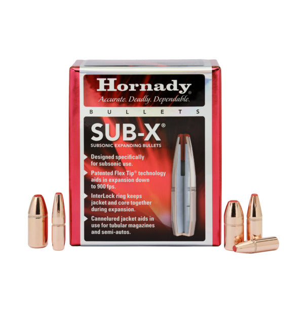 Hornady Sub-X 35 Cal 250 Gr Projectiles - 100 Pkt - - Mansfield Hunting & Fishing - Products to prepare for Corona Virus