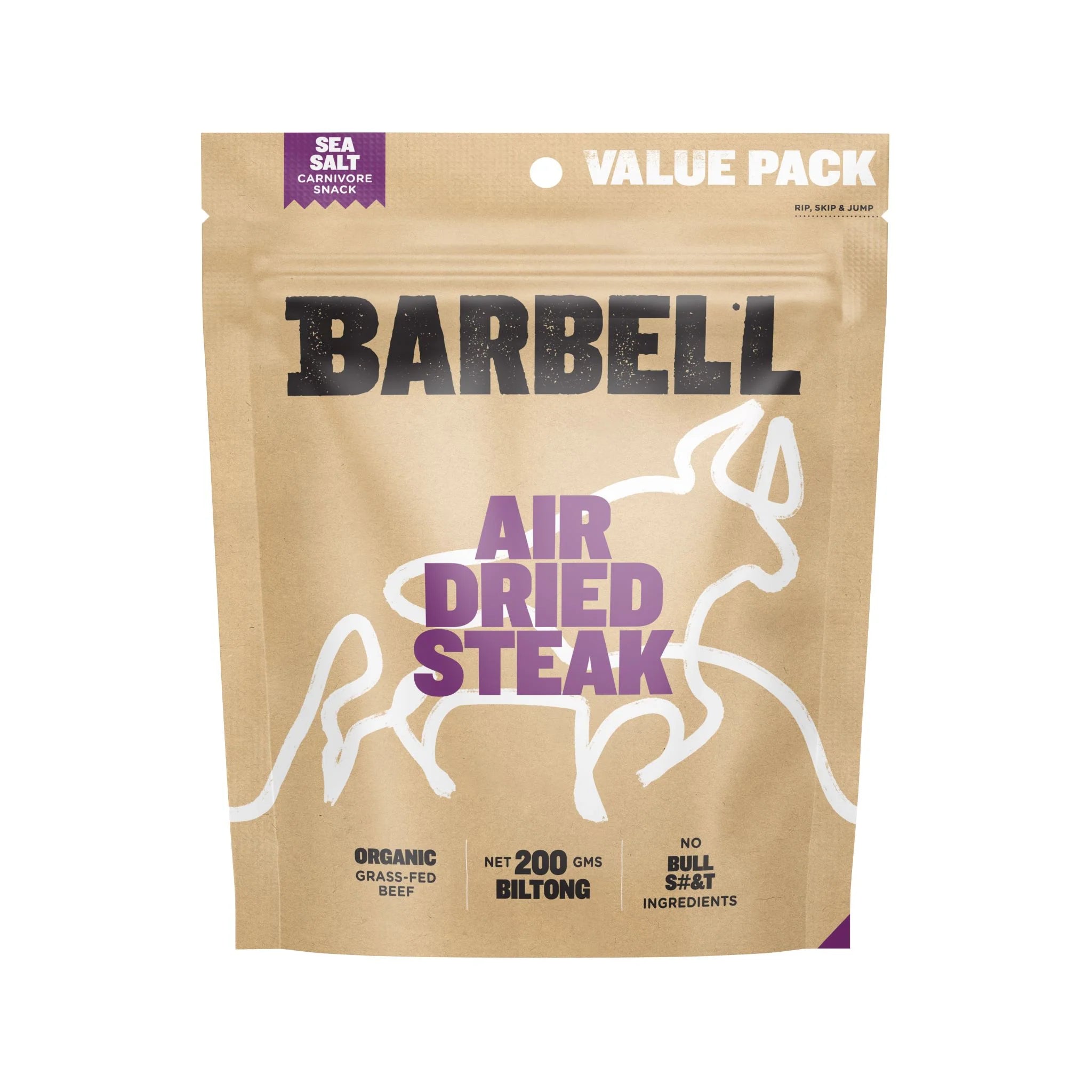 Barbell Biltong - Various Flavours - 200g - SEA SALT - Mansfield Hunting & Fishing - Products to prepare for Corona Virus