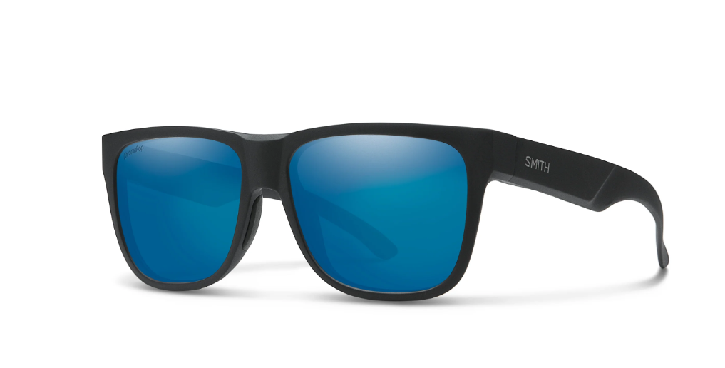 Smith Optics Lowdown 2  Matte Black Glass Polarized Blue Mirror