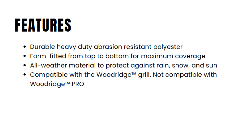 Traeger Woodridge Grill Cover