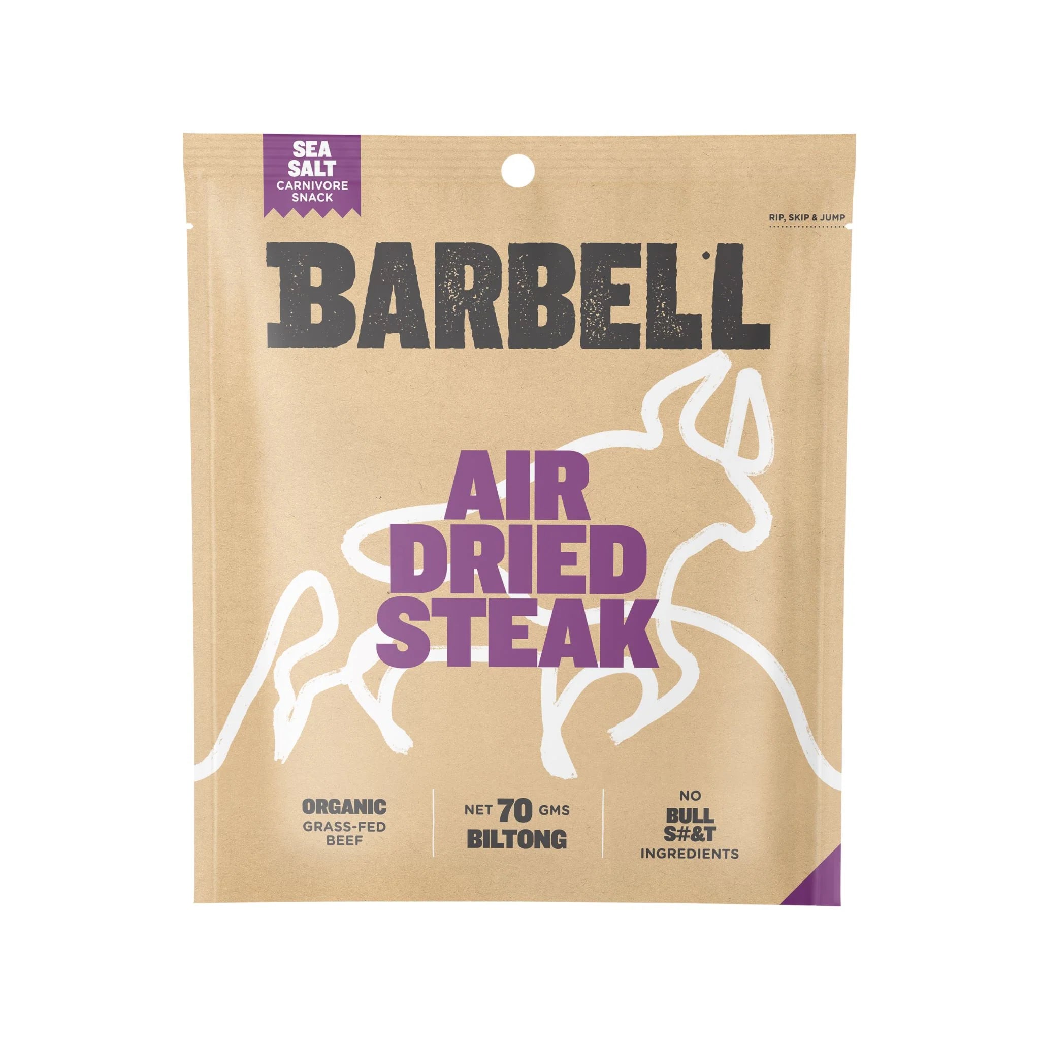 Barbell Biltong - Various Flavours - 70g - SEA SALT - Mansfield Hunting & Fishing - Products to prepare for Corona Virus
