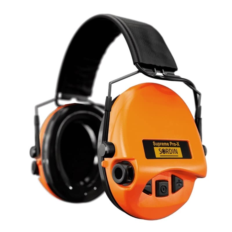 Sordin Supreme Pro-X Slim Leather Headband Ember Ear Muffs - - Mansfield Hunting & Fishing - Products to prepare for Corona Virus