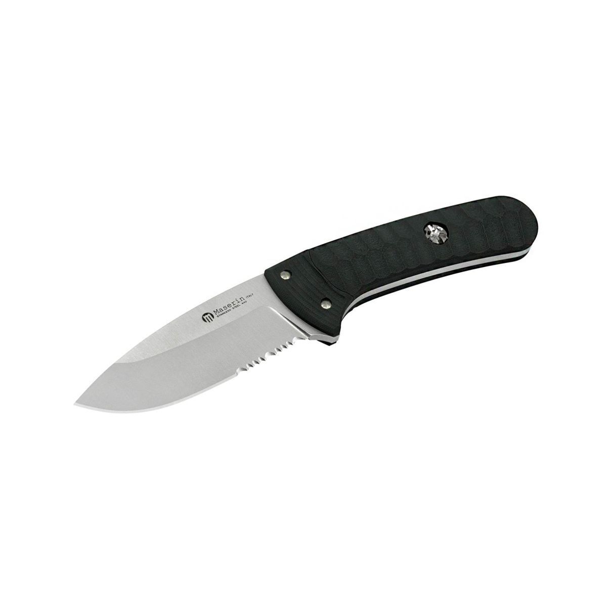 Maserin 975/G10B 85mm Sax Bushcraft Knife (Black Handle)