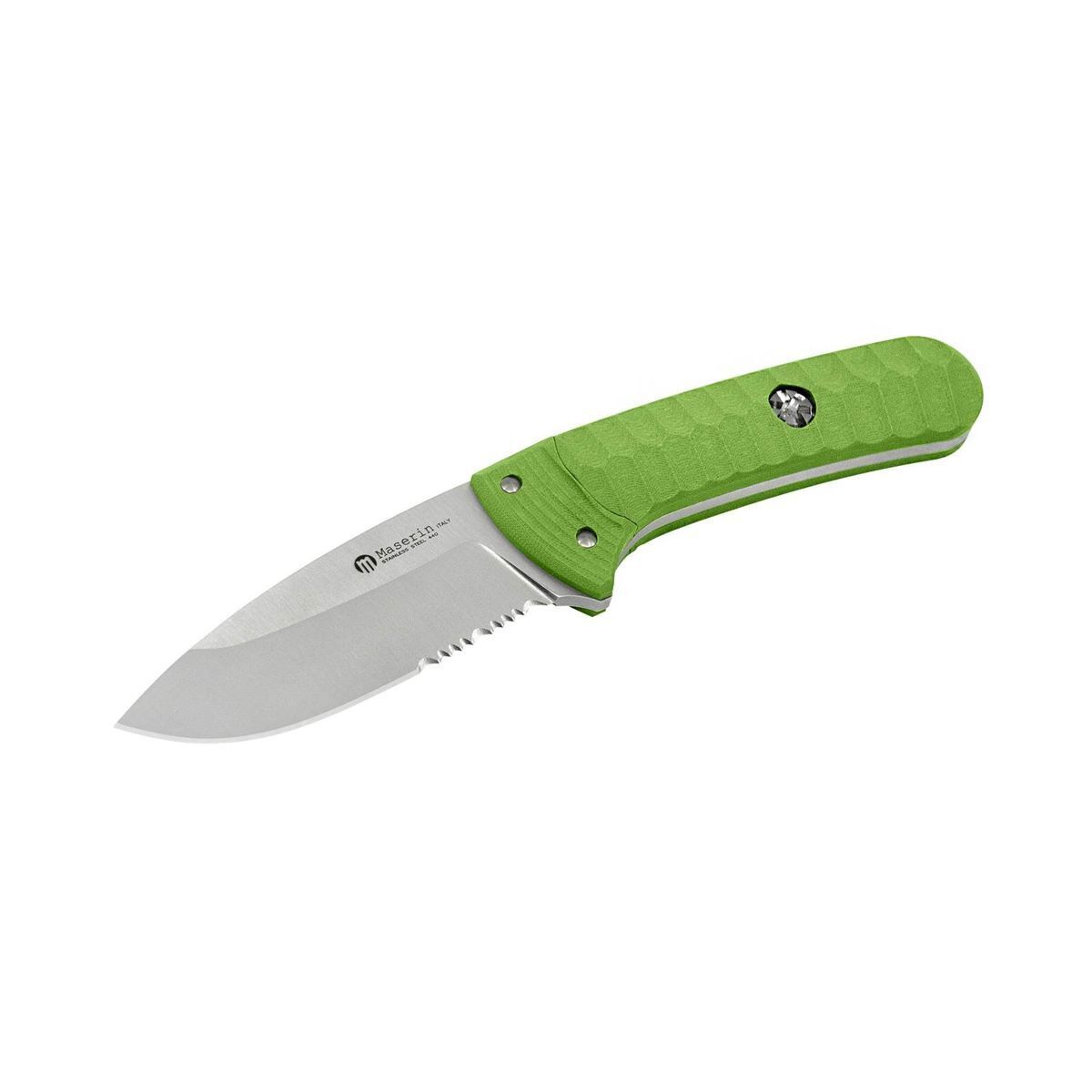 Maserin 975/G10V 85mm Sax Bush Craft Knife (Green Handle)