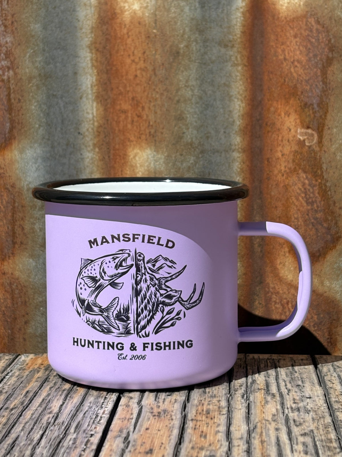 MHF Outdoors Enamel Camp Mug - PURPLE - Mansfield Hunting & Fishing - Products to prepare for Corona Virus