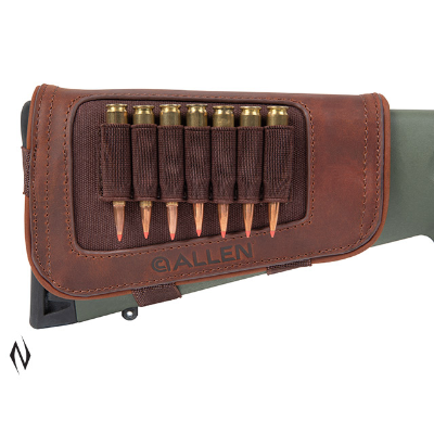 Allen Butt Stock Rifle Ammo Holder Leather 7 Rounds -  - Mansfield Hunting & Fishing - Products to prepare for Corona Virus