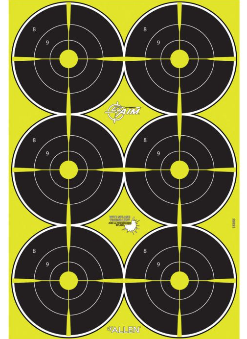 Allen EZ Aim Splash Reactive Target 6" Bullseye 12x8 8pk