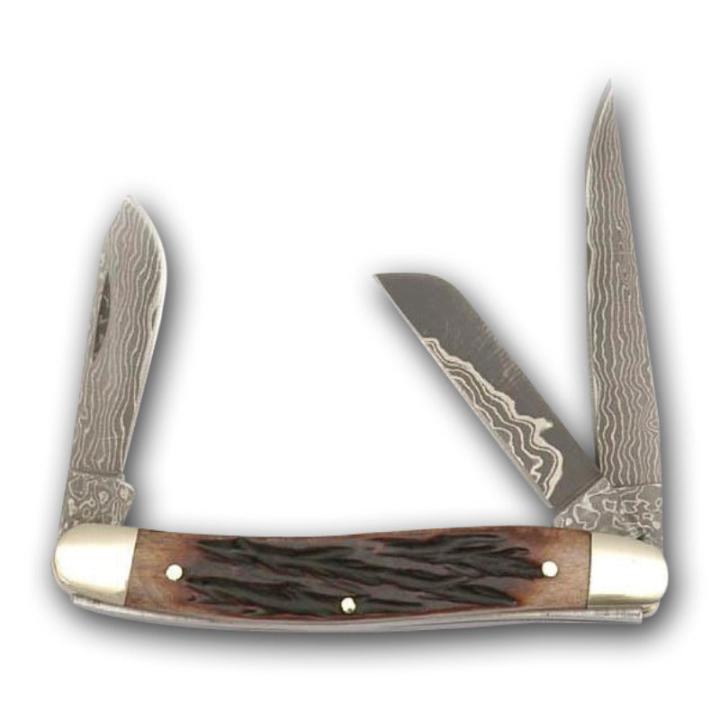 Buffalo River Damascus Range Knife 3 Blade Knife - - Mansfield Hunting & Fishing - Products to prepare for Corona Virus