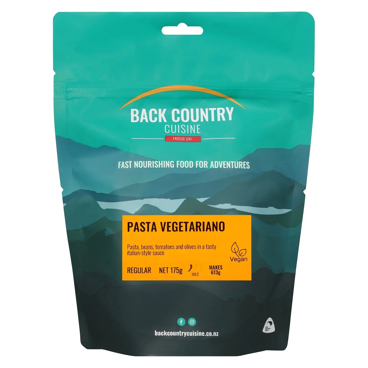 Back Country Cuisine - Pasta Vegetariano - - Mansfield Hunting & Fishing - Products to prepare for Corona Virus