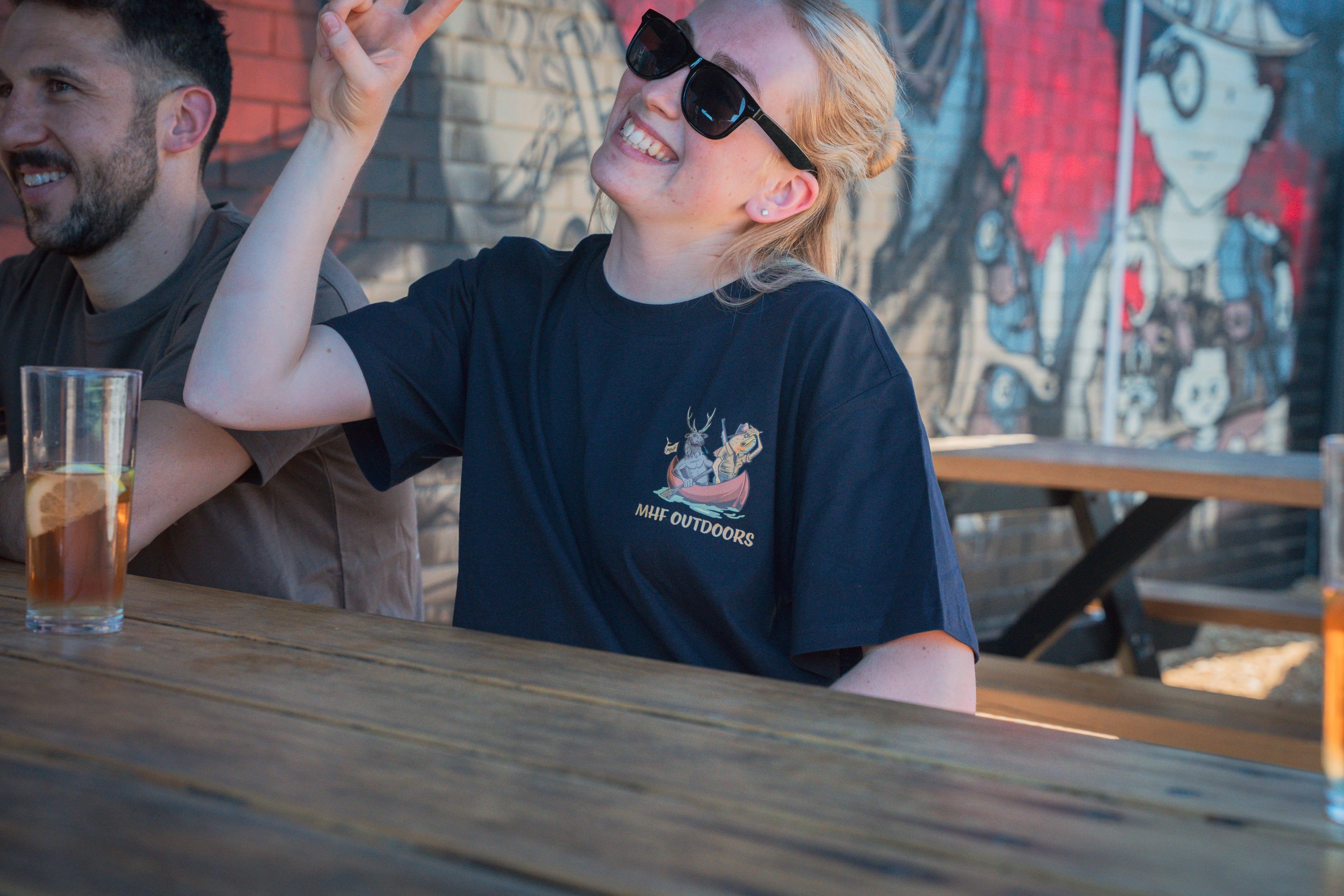 MHF Womens Wild Waters Tee - Ink Blue - - Mansfield Hunting & Fishing - Products to prepare for Corona Virus