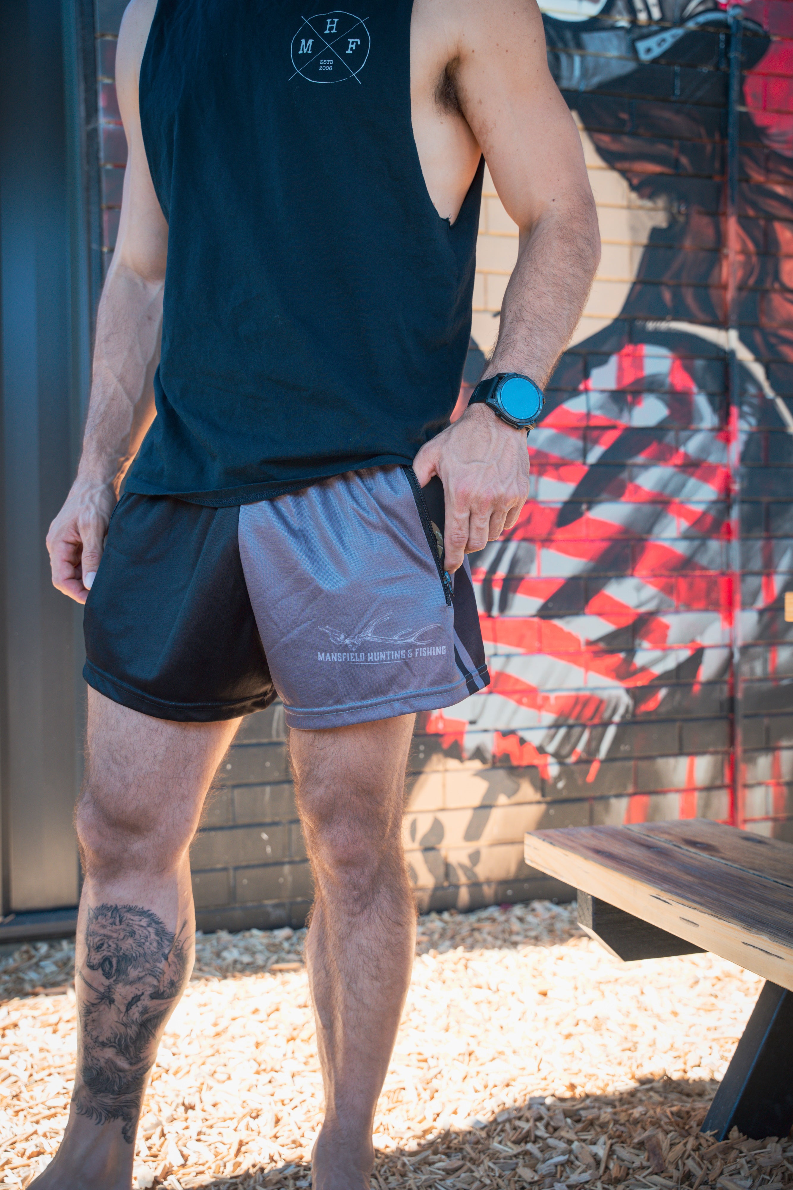 MHF Euro Skull Footy Shorts - Side Zip Pockets - - Mansfield Hunting & Fishing - Products to prepare for Corona Virus