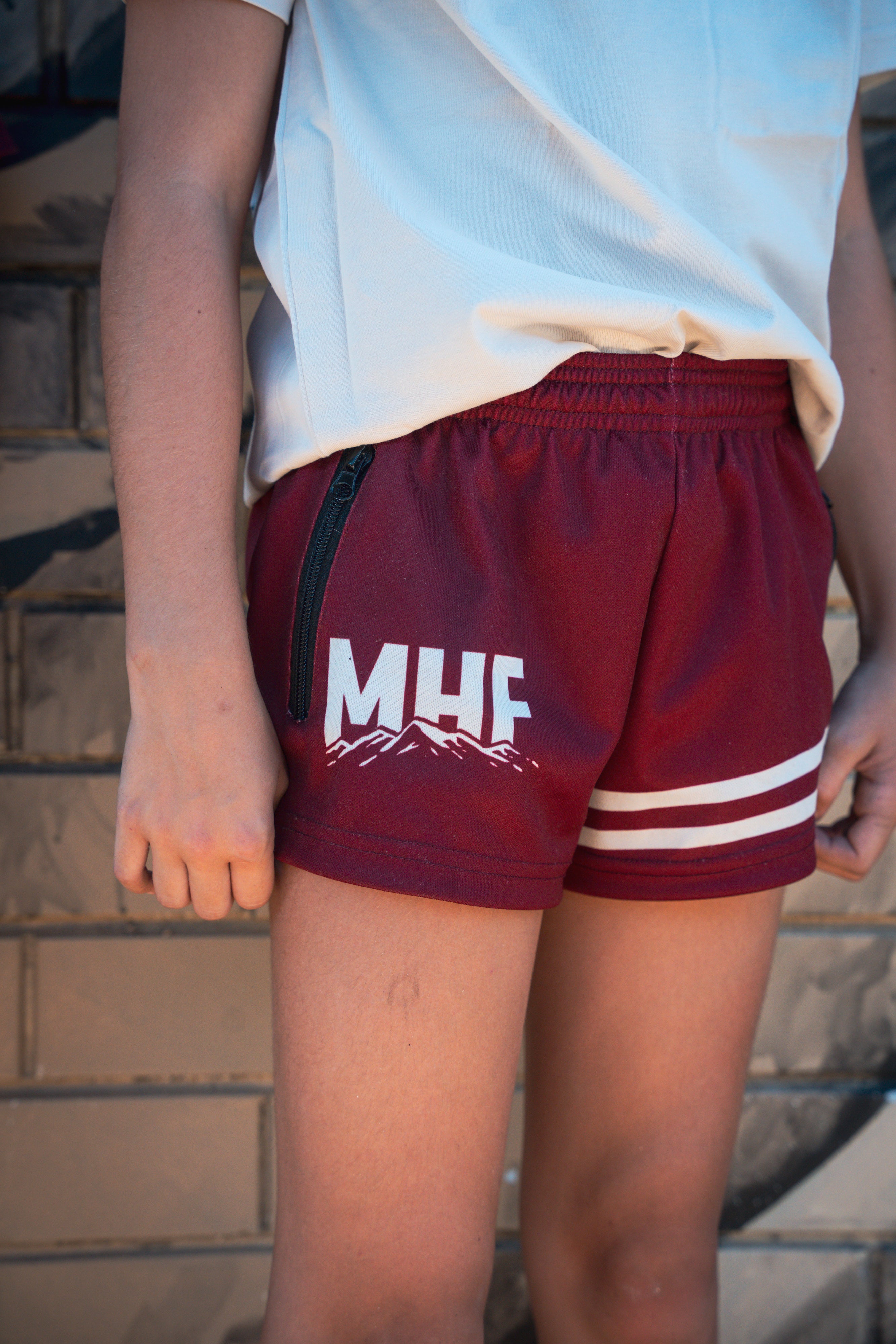 MHF Kids Mountain Footy Shorts - Side Zip Pockets - - Mansfield Hunting & Fishing - Products to prepare for Corona Virus
