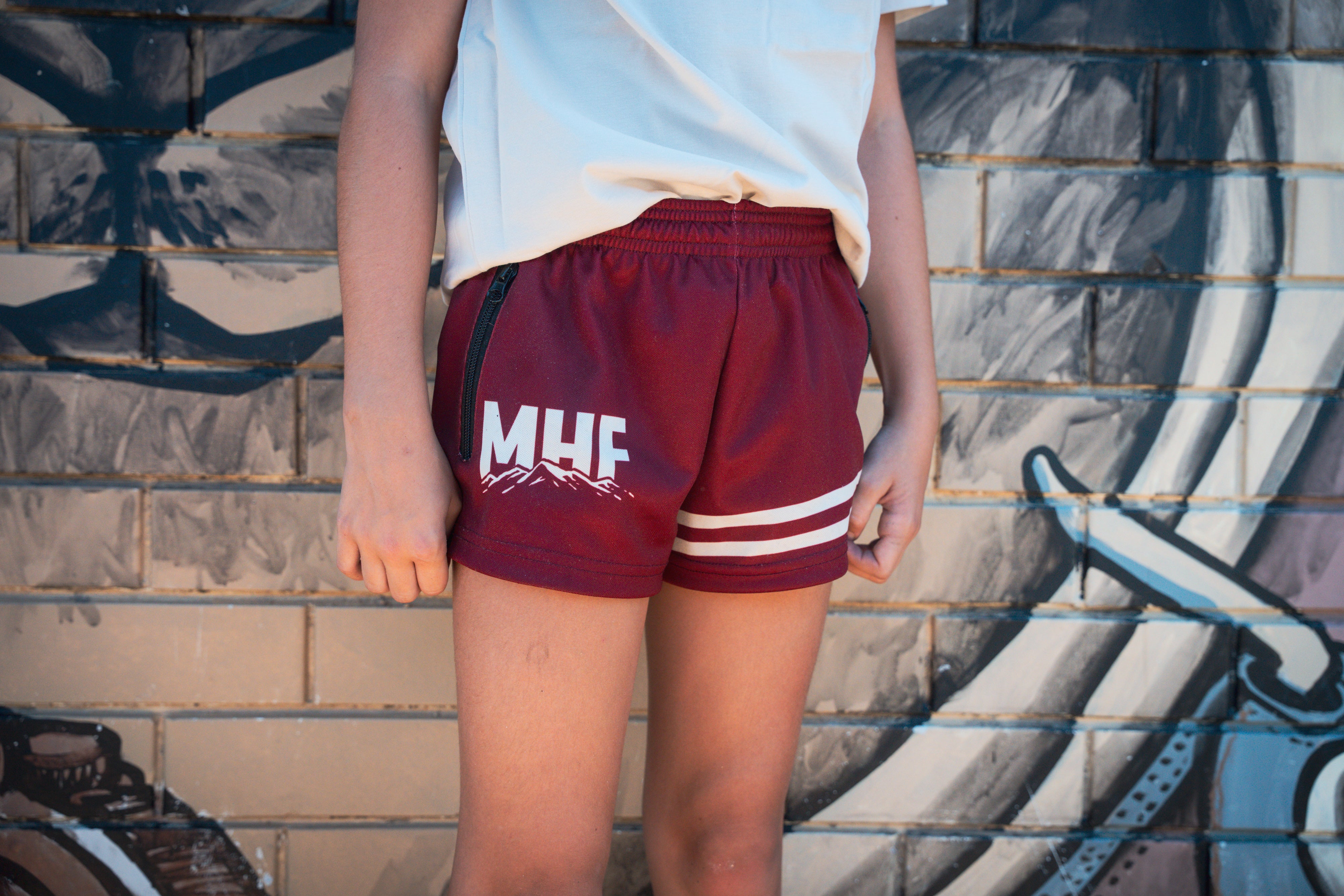 MHF Kids Mountain Footy Shorts - Side Zip Pockets - - Mansfield Hunting & Fishing - Products to prepare for Corona Virus