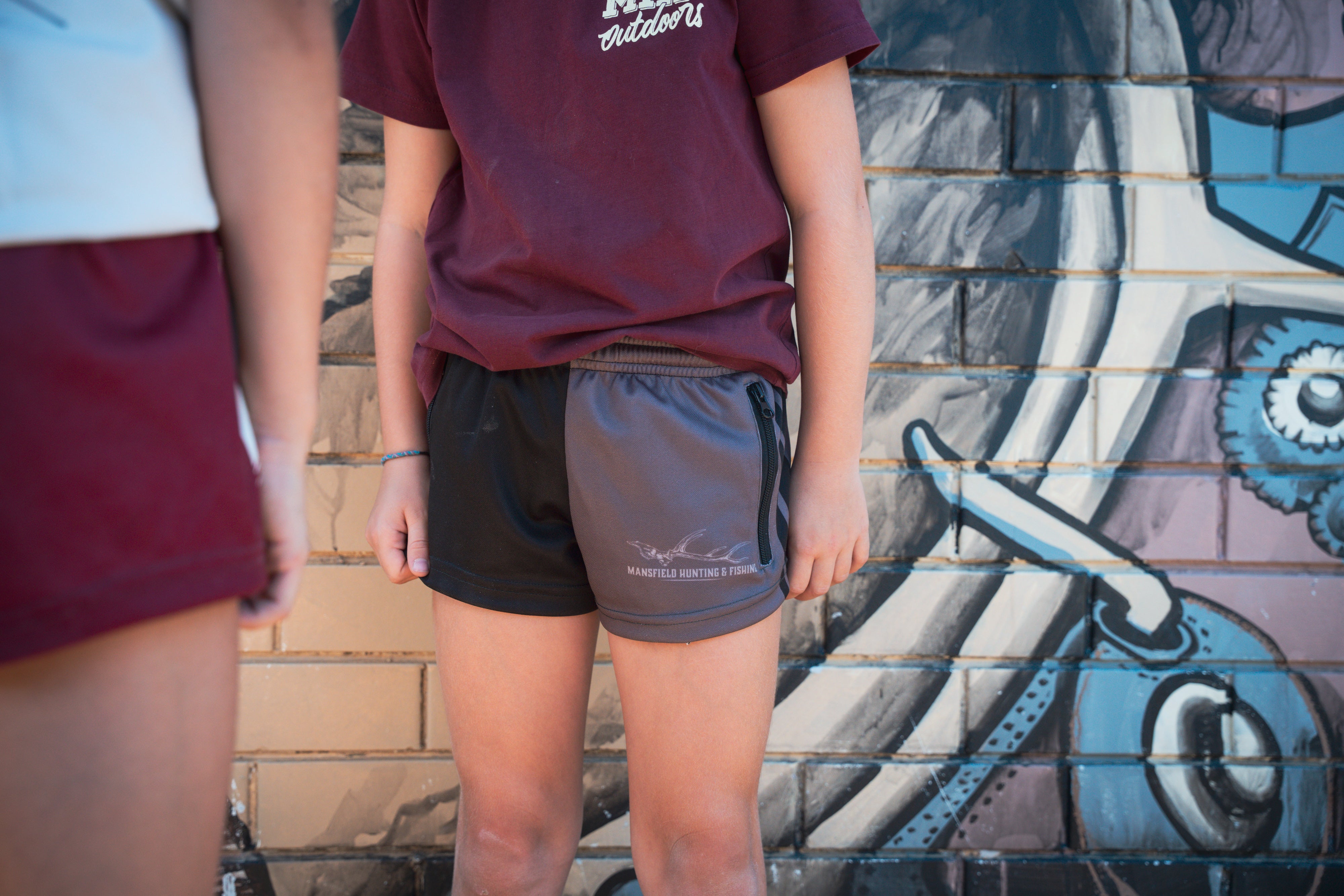 MHF Kids Euro Skull Footy Shorts - Side Zip Pockets - - Mansfield Hunting & Fishing - Products to prepare for Corona Virus
