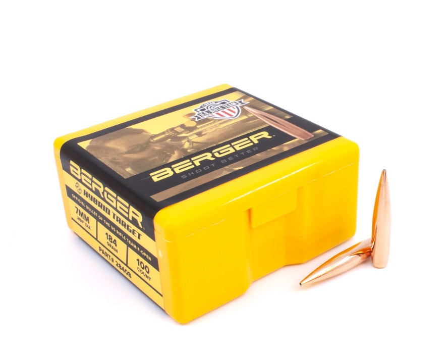 Berger 7mm 184gr Hybrid Target Projectiles (100pk) - - Mansfield Hunting & Fishing - Products to prepare for Corona Virus