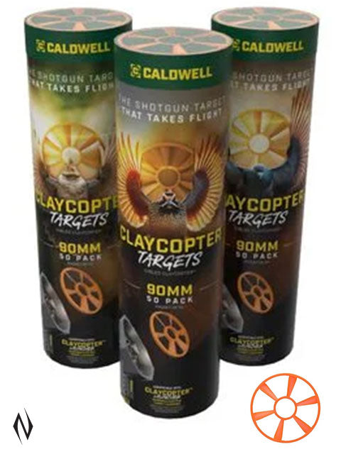Caldwell Clay Copter Target Disk 90mm - 50pk - - Mansfield Hunting & Fishing - Products to prepare for Corona Virus