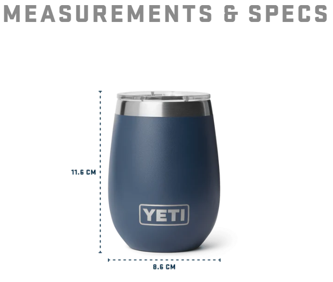 Yeti 10oz Wine Tumbler with MagSlider Lid and DURASIP™ Ceramic Lining (296ml)