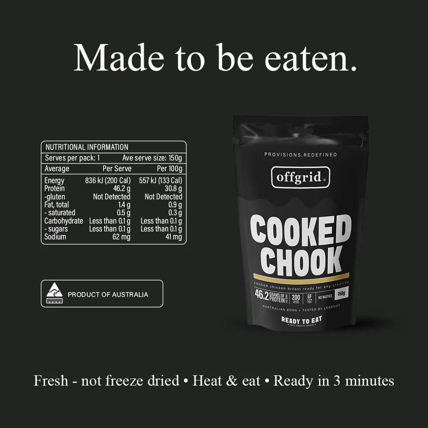 Offgrid Provisions Cooked Chook - 150g - - Mansfield Hunting & Fishing - Products to prepare for Corona Virus